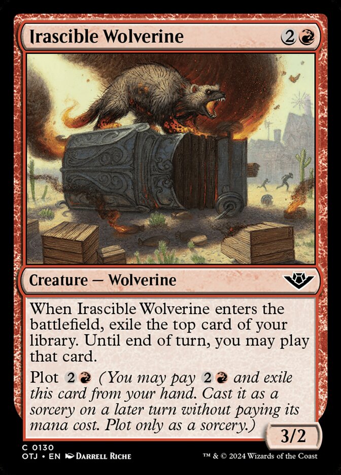 Irascible Wolverine (130) – Magic: The Gathering, Outlaws of Thunder Junction [Foil]