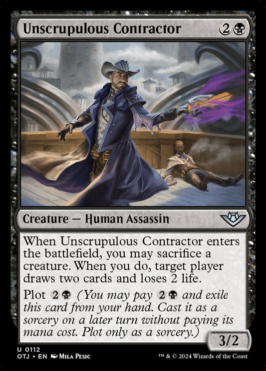 Unscrupulous Contractor (112) – Magic: The Gathering, Outlaws of Thunder Junction [Foil]