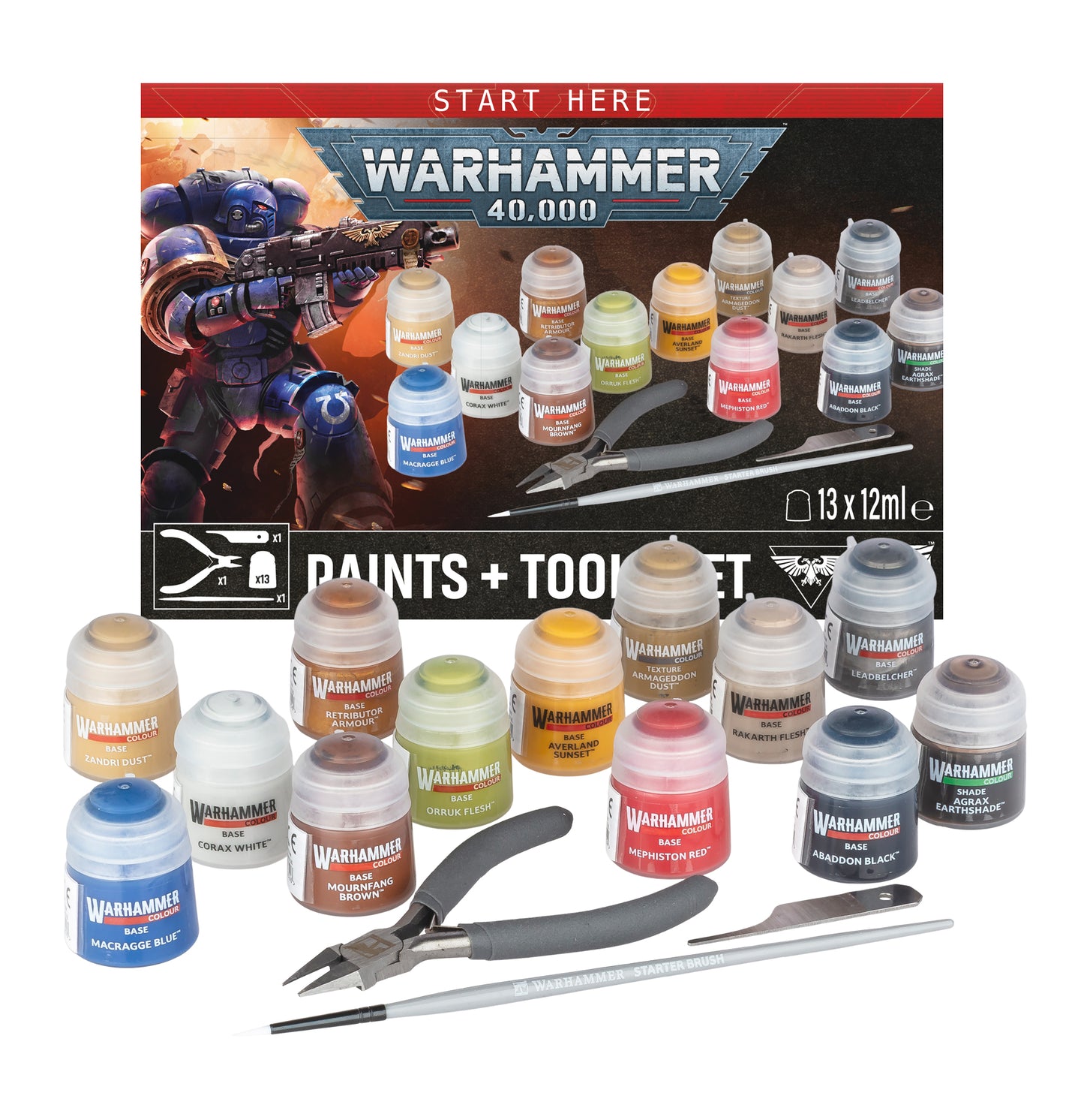 WARHAMMER 40K - ENSEMBLE PEINTURES + OUTILS