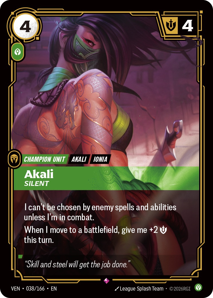 Akali, Silent (VEN-38) – Riftbound [Foil]