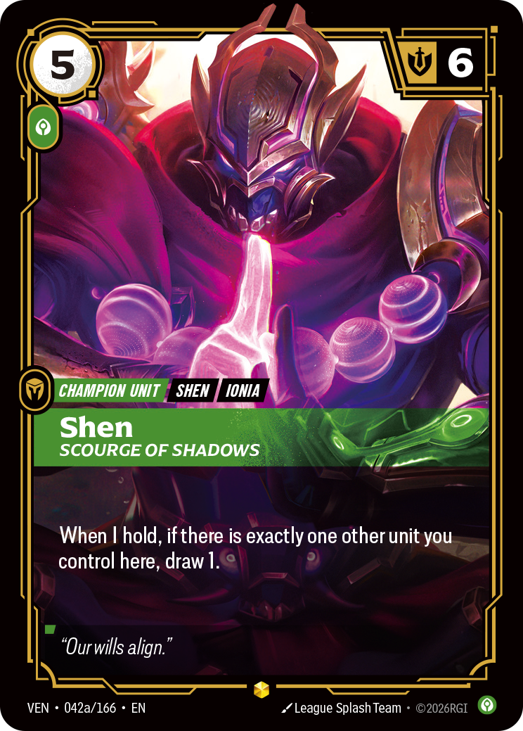 Shen, Scourge of Shadows (VEN-42) – Riftbound [Foil]