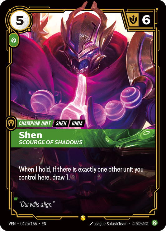 Shen, Scourge of Shadows (VEN-42) – Riftbound [Foil]