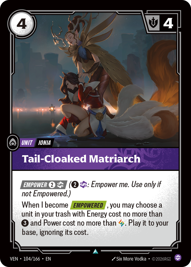 Tail-Cloaked Matriarch (VEN-104) – Riftbound