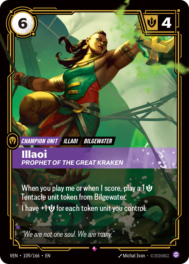 Illaoi, Prophet of the Great Kraken (VEN-109) – Riftbound [Foil]