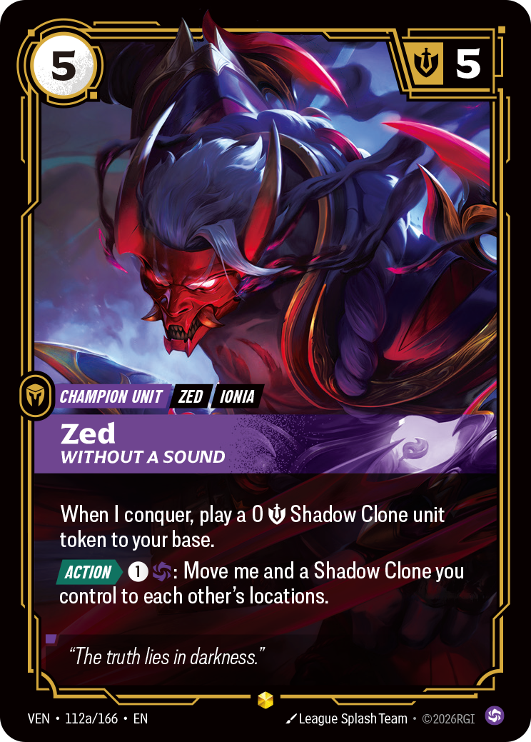 Zed, Without a Sound (VEN-112) – Riftbound [Foil]