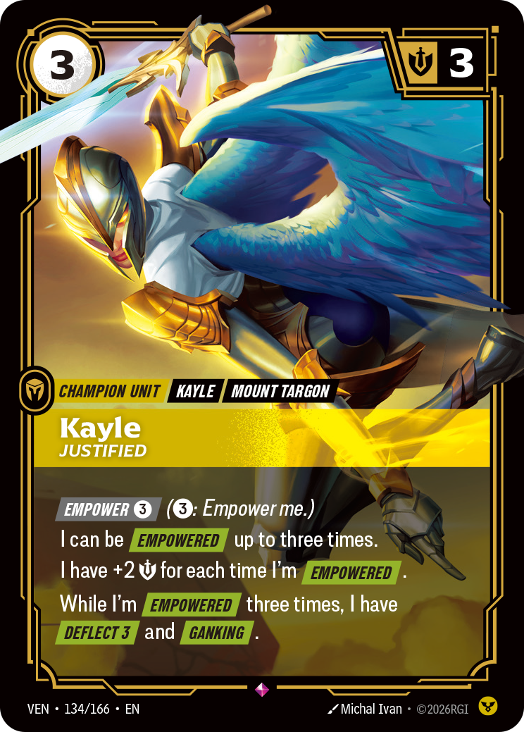 Kayle, Justified (VEN-134) – Riftbound [Foil]